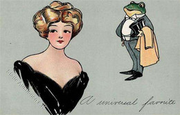 Frosch Personifiziert Frau Lithographie I-II Grenouille - Zonder Classificatie