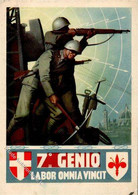 Propaganda WK II Italien 7. Genio Labor Omnia Vincit I-II - Unclassified