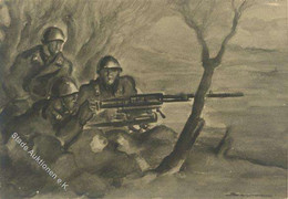 Propaganda WK II Italien Soldaten Maschinengewehr I-II - Unclassified