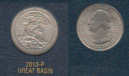 USA 1/4 Dollar $ 2013 P GREAT BASIN Quarters National Park America - 2010-...: National Parks
