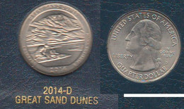 USA 1/4 Dollar $ 2014 D GREAT SAND DUNES Quarters National Park America - 2010-...: National Parks