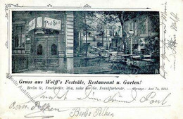 Friedrichshain (O1020) Gasthaus Wolffs Festsäle Fruchtstrasse 36a 1902 II (Ecken Abgestoßen) - Sin Clasificación