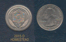 USA 1/4 Dollar $ 2015 D HOMESTEAD Quarters National Park America - 2010-...: National Parks