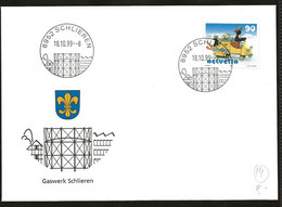 261 - 14 - Enveloppe Avec Cachets Illustrés Schlieren 1999 - Marcofilie