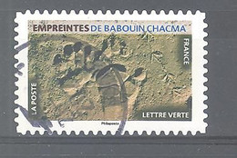 France Autoadhésif Oblitéré N°1958 (Empreintes De Babouin Chacma) (cachet Rond) - Oblitérés