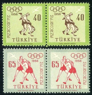 Türkiye 1956 Mi 1490-1491 [Pair] MNH Melbourne Olympic Games, Wrestling, Sports - Neufs