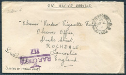 1942 (Nov 7th) Iceland Field Post Office 526, RAF Censor FPO Cover - Observer Cigerette Fund, Rochdale Lancashire - Covers & Documents