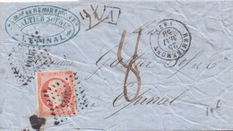 REMIREMONT : (88) Petit Chiffre 2645  Et C.15 Du 25 Mai 1859 - 1849-1876: Période Classique