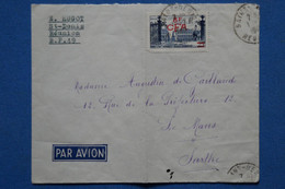 #16 LA  REUNION  BELLE LETTRE   1949  SAINT DENIS POUR LE MANS FRANCE ++ AFFRANCH..  INTERESSANT - Covers & Documents