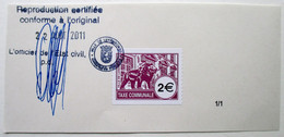 LUXEMBURG Taxe Communale 2 € Luxembourg Briefmarke Gestempelt - Fiscales