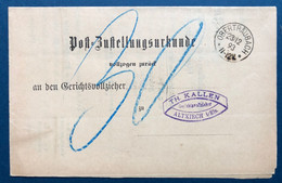 Imprimé D'Alsace Lorraine 1893 Sans Timbre Obl Dateur De Obertraubach Pour Altkirch + Taxe Crayon 30pf TTB - Autres & Non Classés