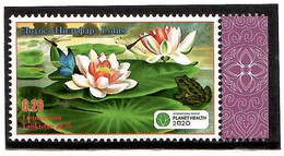 Tajikistan 2020 . Lotus Flower International Year Of Plant Health .(Butterfly, Fleur Frog ).1v:6.20 - Tayikistán