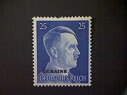 Russia, Scott #N55, Mint (*), 1941, Hitler Overprint Ukraine, 25pf, Bright Ultramarine - 1941-43 Occupazione Tedesca