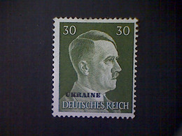 Russia, Scott #N56, Mint (*), 1941, Hitler Overprint Ukraine, 30pf, Olive Green - 1941-43 Occupazione Tedesca