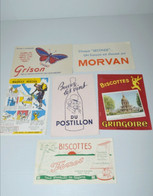 LOT De 6 BUVARDS ANCIENS GRISON MORVAN Maurice HERZOG GRINGOIRE Réf 10061611-53  COLLECTION PUBLICITE PUB - Lots & Serien