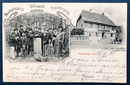 Alsace Lorraine Carte Postale De Niedersept Timbres Allemand Obl Ambulant "Mulhausen Els/ Alt Munsterol" Pour Paris RR - Otros & Sin Clasificación