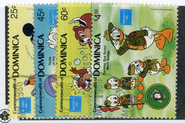 335 Dominica 1986 Sc.#954-57 Used "Offers Welcome" - Dominica (1978-...)