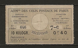 Colis Postaux Paris Pour Paris N° 24 Lot 51.180 - Otros