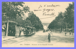 PARIS - Avenue De La Grande Armée - Tram - Tramways - Animée - 1907 - Arrondissement: 16