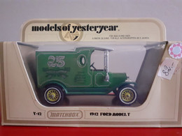 Y12 1912 FORD MODEL T 25 ANS 1956-1981  MATCHBOX MODEL OF YESTERYEAR - Matchbox