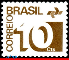 Ref. BR-1249 BRAZIL 1973 ., 1972;1974 - NUMERAL,, POST OFFICE EMBLEM, PHOSPHORESCENT MNH 1V Sc# 1249 - Unused Stamps