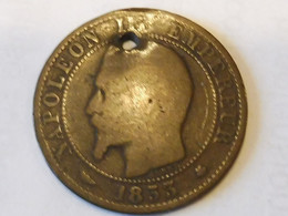 Pièce De Monnaie  5 Centimes  Napoléon III   Annèe 1833 - 5 Centimes