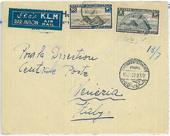 27121 - EGYPT -  POSTAL HISTORY  -   AIRMAIL COVER To ITALY 1937 Via KLM  -  PYRAMIDS - Covers & Documents