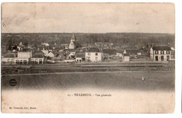 (28) 1507, Villemeux, Foucault 25, Vue Générale, La Gare à Droite, Dos Non Divisé - Villemeux-sur-Eure