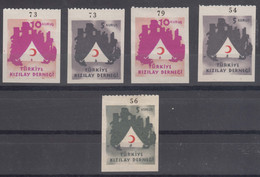 Turkey Back Of Book Charity Stamps, Mint Hinged, Error Colour On Bottom Stamp - Olive Green - Wohlfahrtsmarken