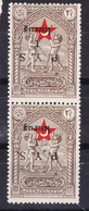 Turkey Back Of Book Charity Stamps 1938, Mint Hinged Pair, Error - Overprint Inverted - Charity Stamps