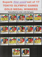 AUSTRALIA - USED 2021 Tokyo Olympic Games Gold Medal Winners: Full Set Of 17 - Used Stamps