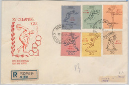 51134 -  OLYMPICS: Football Boxing Skating Dining - TRIESTE B -  FDC COVER 1952 - Summer 1952: Helsinki