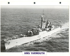 (25 X 19 Cm) (29-8-2021) - T - Photo And Info Sheet On Warship - UK - HMS Yarmouth - Other & Unclassified