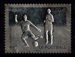 Football Soccer France N°430 Autoadhésif Argent  Rare En Oblitéré - Oblitérés