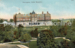 HARROGATE HOTEL MAJESTIC OLD COLOUR POSTCARD YORKSHIRE - Harrogate