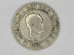 MONNAIE COIN BELGIQUE BELGIE 20 CENTIMES LEOPOLD I 1861 LEGENDE FRANCAISE FAUTE COIN AFFAISSE REVERS - 20 Cents