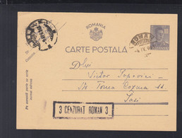 Rumänien Romania GSK 1943 Roman Cenzurat Nach Iasi - Storia Postale Seconda Guerra Mondiale