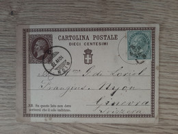 Cartolina Entier Postal 1876 Cachet Suisse En Te Postale Nion - Lotti E Collezioni