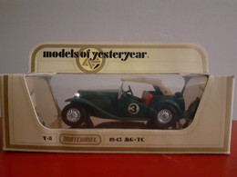 VOITURE Y8 1945 MG TC N°3 COULEUR VERTE MATCHBOX MODELS OF YESTERYEAR - Matchbox