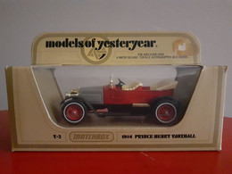 VOITURE Y2 1914 PRINCE HENRY VAUXHALL COULEUR ROUGE GRIS ET NOIR MATCHBOX MODELS OF YESTERYEAR - Matchbox