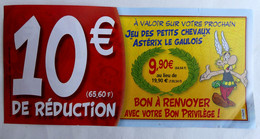 RARE FLYERS BON DE REDUCTION ASTERIX JEUX ATLAS 2006 - Objets Publicitaires