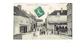 Cpa - 21 - MIREBEAU - Sur - BEZE - Rue Mondolivet Et Hôtel De L'Ecrevisse - Animation Tabac Chambelland Cordier épicier - Mirebeau