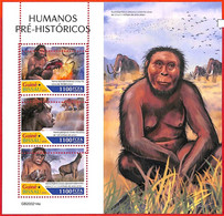 A1881 - GUINEA-BISSAU - Error, 2020, MISPERF, MINIATURE SHEET: Prehistory, Human Species - Vor- U. Frühgeschichte