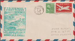 USA 1950 Premier Vol Los Angeles à Honolulu. Sports Nautiques - Canoë