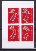 Nouvelle Caledonie 2020 Cagou Werling Adhesive Red Stamp Bloc De 4 MNH** - Neufs