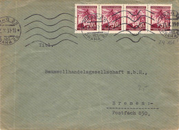 MiNr.24 (MeF) Auf Bedarfsbrief Prag - Bremen 1939 Böhmen U.Mähren - Covers & Documents