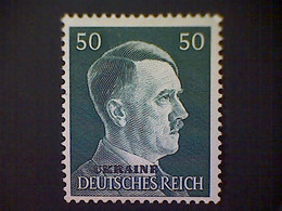 Russia, Scott #N58, Mint (*), 1941, Hitler Overprint Ukraine, 50pf, Myrtle Green - 1941-43 Deutsche Besatzung