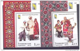 2012. Tajikistan, National Costumes, 2v Perforated, Mint/** - Tayikistán