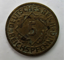 5 Reichspfennig 1925 F Weimarer Republik - 5 Rentenpfennig & 5 Reichspfennig