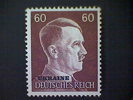 Russia, Scott #N59, Mint (*), 1941, Hitler Overprint Ukraine, 60pf, Dark Red Brown - 1941-43 Bezetting: Duitsland